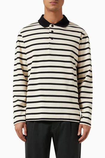 Striped Long-Sleeved Polo Shirt