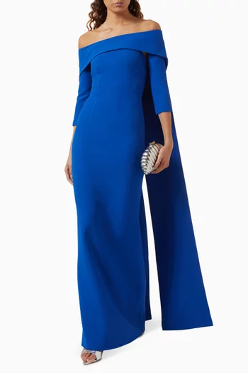 Soshin Dress & Bellara Cape in Crepe
