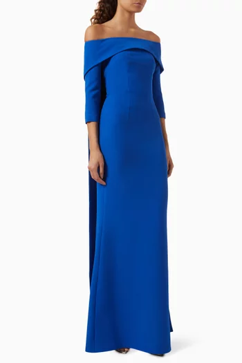 Soshin Dress & Bellara Cape in Crepe