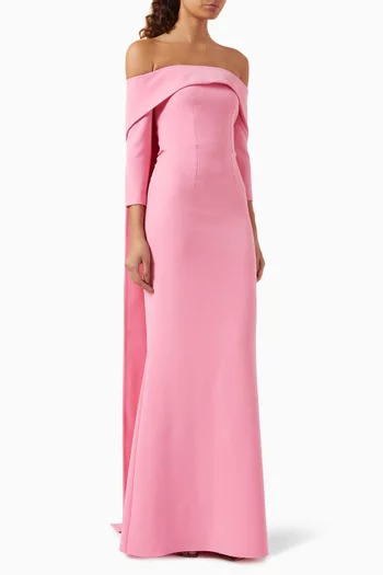 Soshin Dress & Bellara Cape in Crepe