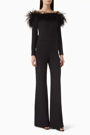 Veasna Off-shoulder Jumpsuit in Crepe