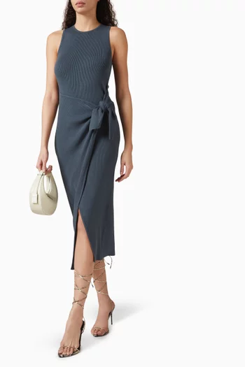 Abigail Sarong Midi Dress in Knit