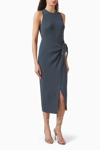 Abigail Sarong Midi Dress in Knit