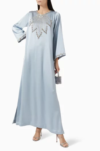 Sequin Embroidered Kaftan in Crepe