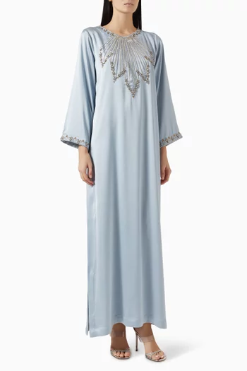 Sequin Embroidered Kaftan in Crepe