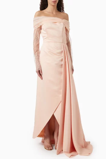 Ispahan Dress in Taffeta & Lace