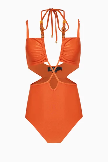 Lace-up One-piece Swimsuit
