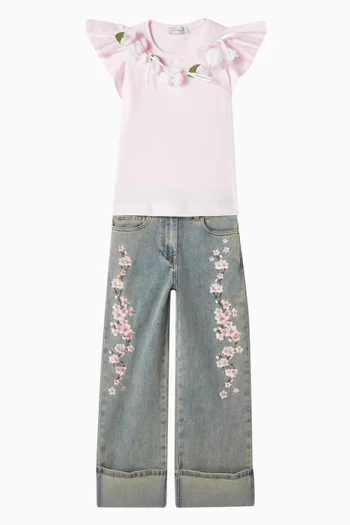 Floral Embroidered Jeans