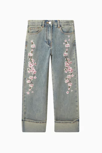 Floral Embroidered Jeans