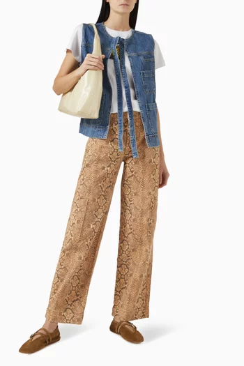 Drew Snake-print Cargo Jeans in Denim