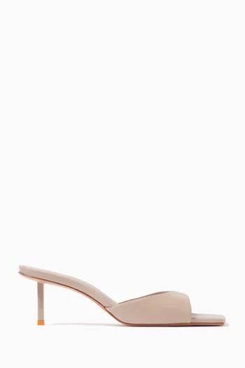 Open-toe Mule Sandals in Leather
