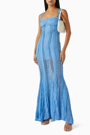 Gaia Maxi Dress in Cotton Mesh
