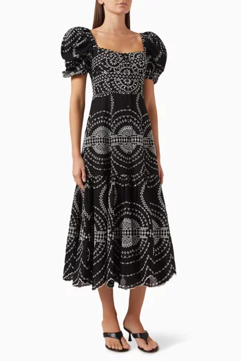 Kaysa Embroidered Dress in Cotton Blend