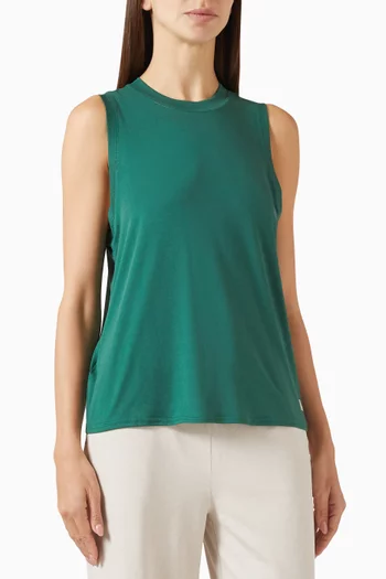 بلوزة انيرجي طويلة بلا أكمام جيرسيه مطاطي