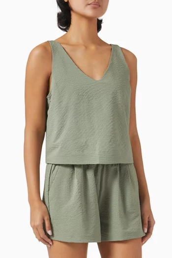Villa Textured Crop Tank Top