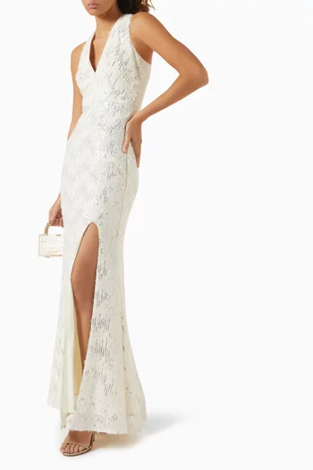 Sequin-embellished Dress in Chiffon