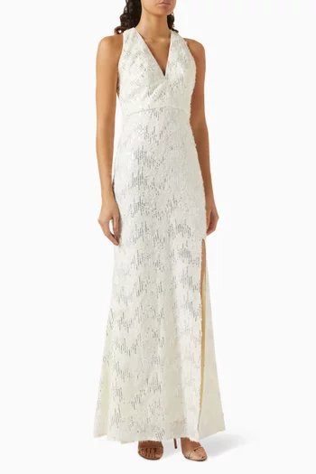 Sequin-embellished Dress in Chiffon