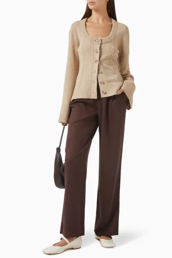 Karina Scoop-neck Cardigan in Wool