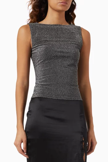 Dusk Knit Top in Stretch Cotton-blend