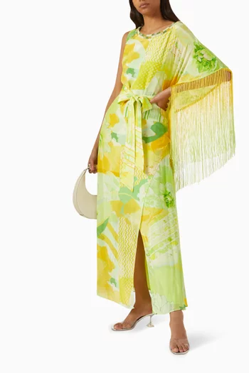 Belted Maxi Dress in Crêpe