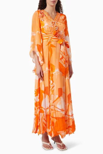 Printed Maxi Dress in Chiffon