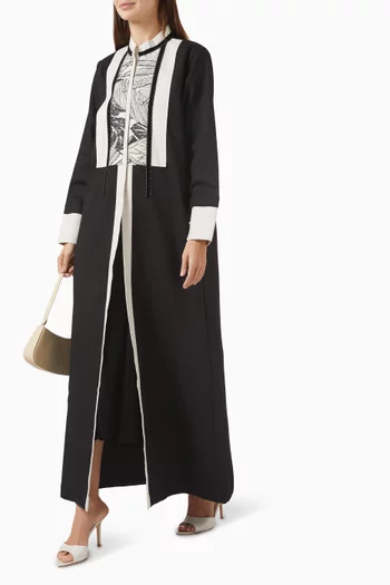 Abstract Art Embroidered Abaya in Cotton