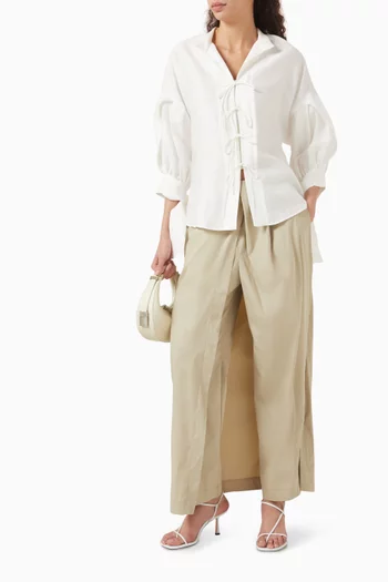 Pleated Pants in Cotton-blend
