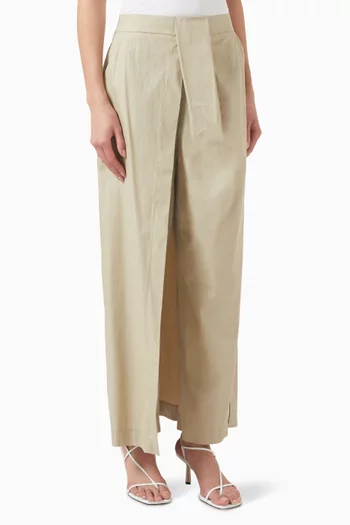 Pleated Pants in Cotton-blend