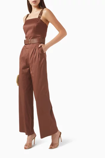 Belted Jumpsuit in Cotton-blend