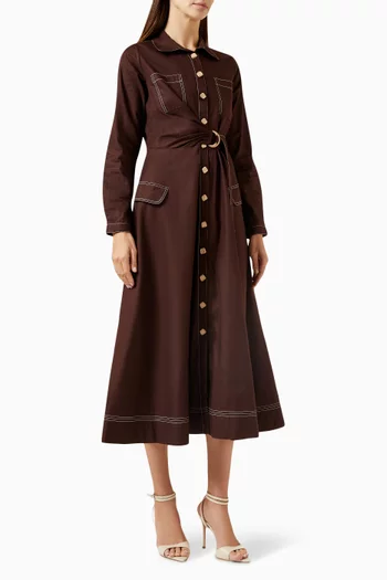Camille Belted Midi Dress