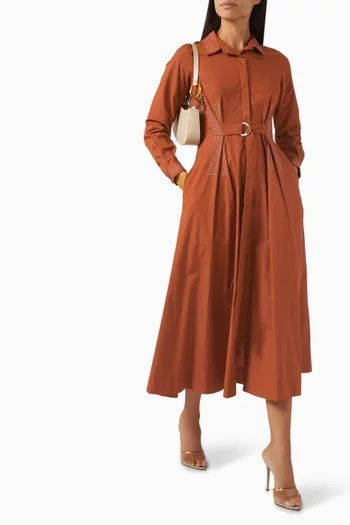 Maja Belted Midi Dress