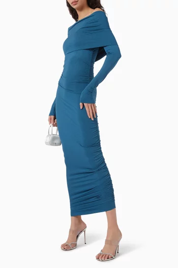 Nila Ruched Off-shoulder Dress