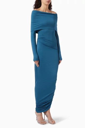 Nila Ruched Off-shoulder Dress