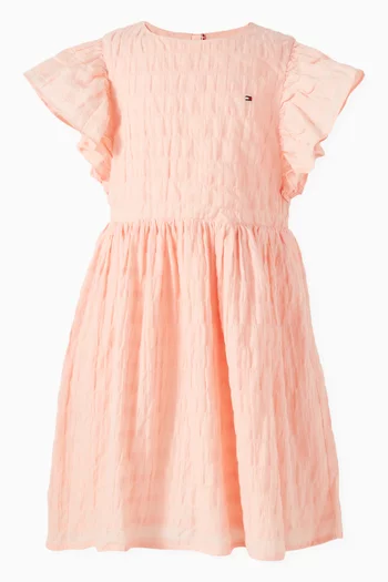 Textured Fit-and-Flare Dress