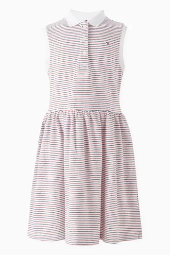 Sleeveless Polo Dress in Cotton-blend