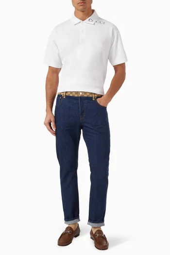 Logo-print Polo Shirt in Cotton Piqué