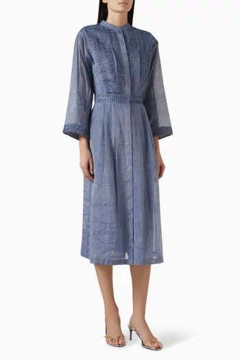 Moonstone Pintuck Shirt Dress