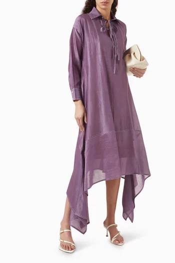 Drape Tie-up Dress in Chanderi