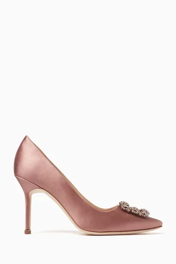 Hangisi 90 Buckle Pumps in Satin