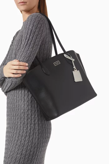 Large Suite Open Tote Bag in Leather