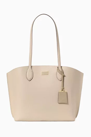 Large Suite Open Tote Bag in Leather
