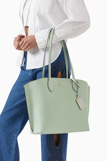Large Suite Open Tote Bag in Leather
