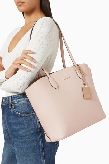 Large Suite Open Tote Bag in Leather