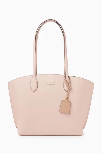 Large Suite Open Tote Bag in Leather