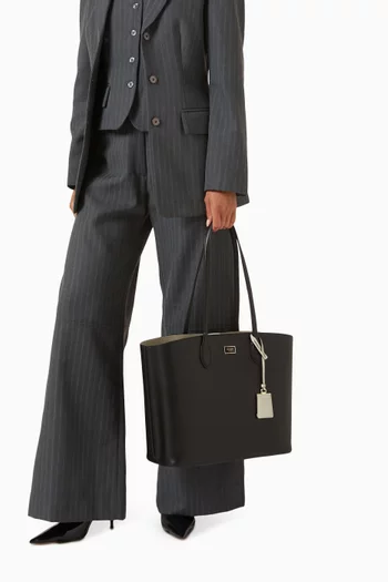 Large Suite Open Tote Bag in Leather