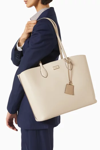 Large Suite Open Tote Bag in Leather