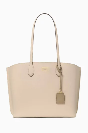 Large Suite Open Tote Bag in Leather