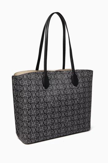 Large Spade Flower Tote in Coated Canvas