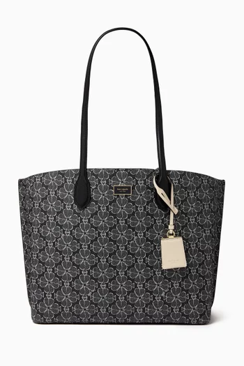 Large Spade Flower Tote in Coated Canvas