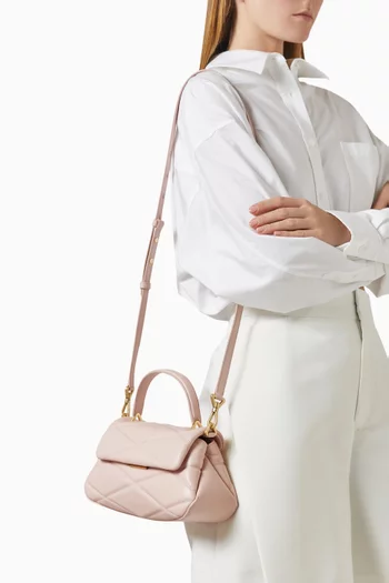 Small Grace Quilted Top-handle Bag in Leather